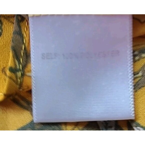 Rose Olive Peasant Top 1X Yellow Peacock Artsy Whimsical 3/4 Sleeve Flowy - Picture 11 of 16